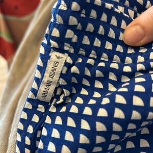 Armani Jeans Blue and White Geometric Print Top